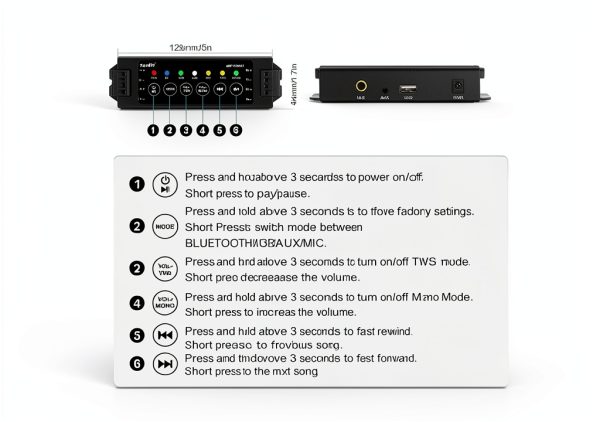 Herdio 4 Channel Bluetooth Amplifier Mini Control Receiver-4