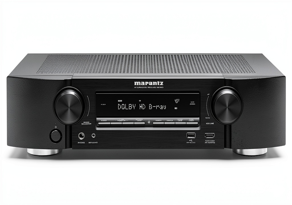 Marantz NR1510 installed in a modern living room entertainment center