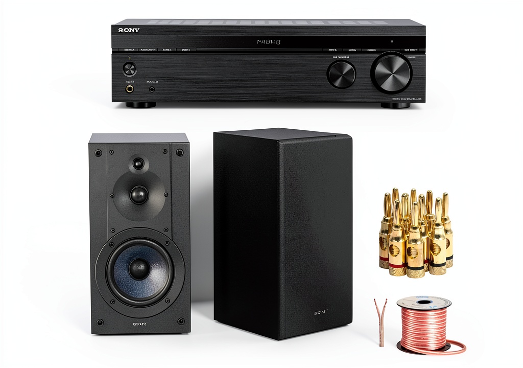 Installing Sony STRDH190 Receiver Bluetooth Phono Amplifier on a wooden desk