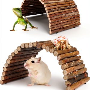 Reptile Hideout 2PCS Hermit Crab Bridge by QUOZUO Flexible Wood-0